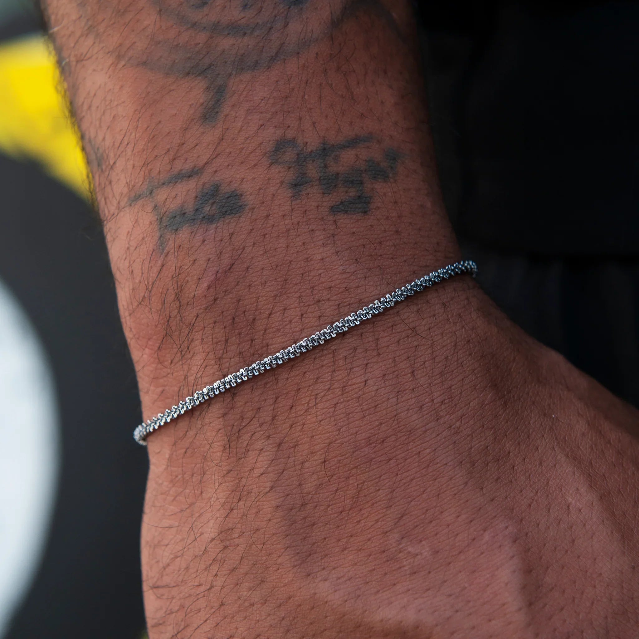 Diamond Cut Popcorn Chain + Bracelet in Black - 2mm