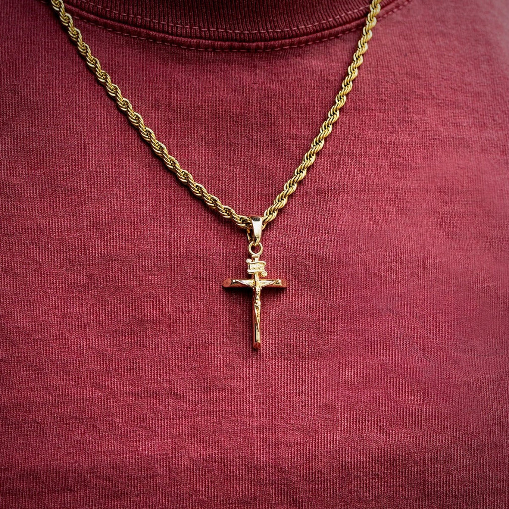 Crucifix Cross Pendant in Yellow Gold