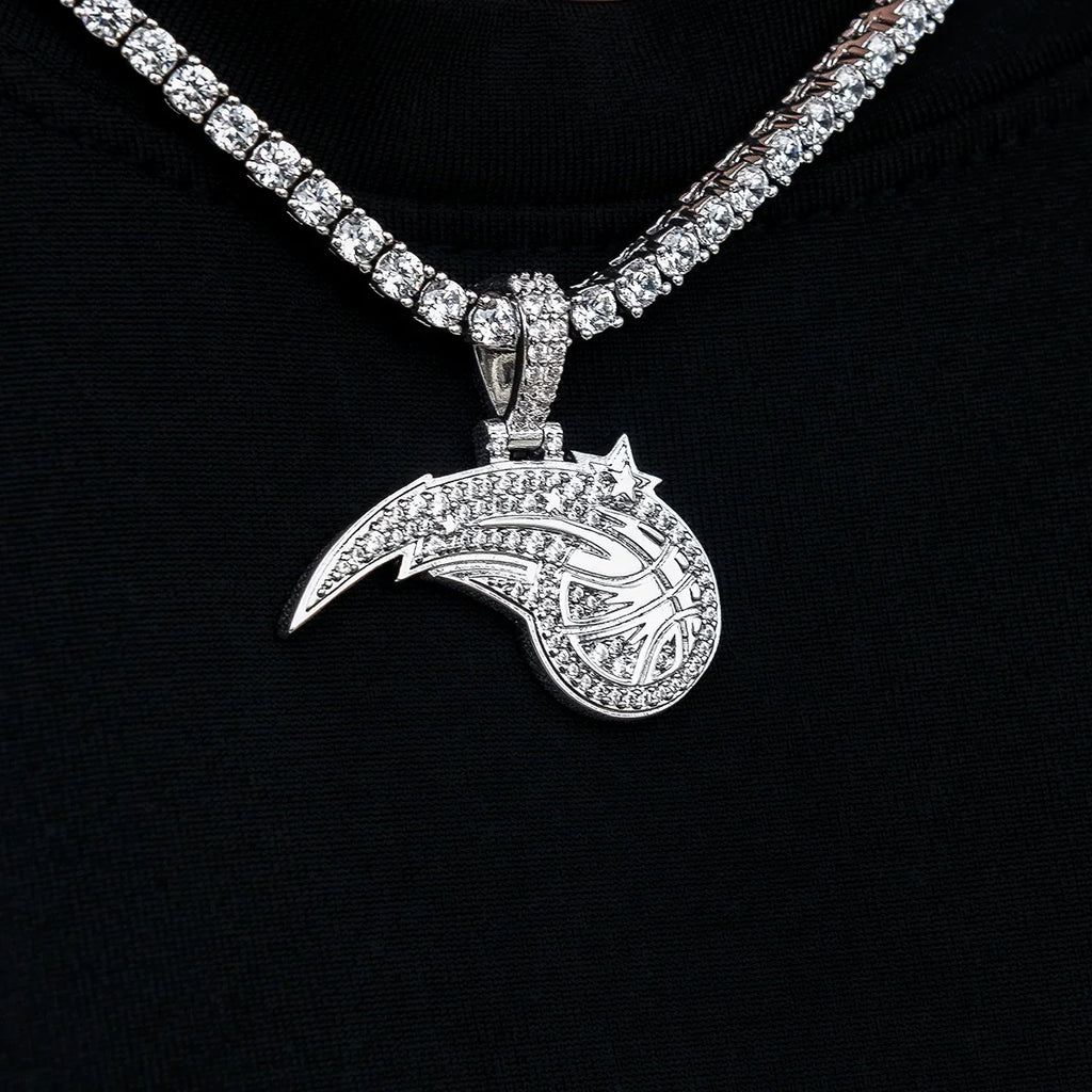 Orlando Magic Official NBA Micro Logo Pendant in White Gold