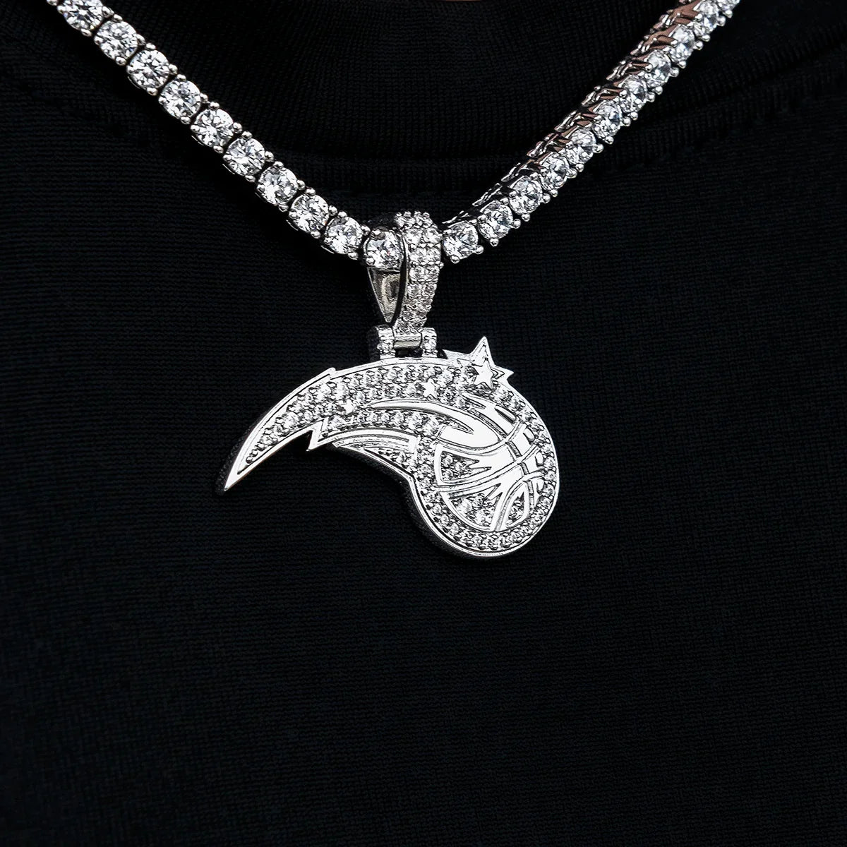 Orlando Magic Official NBA Micro Logo Pendant in White Gold