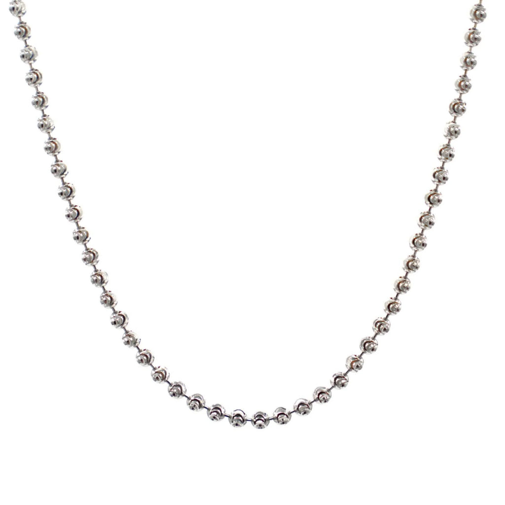 Moon Cut Ball Chain in Sterling Silver - 2mm