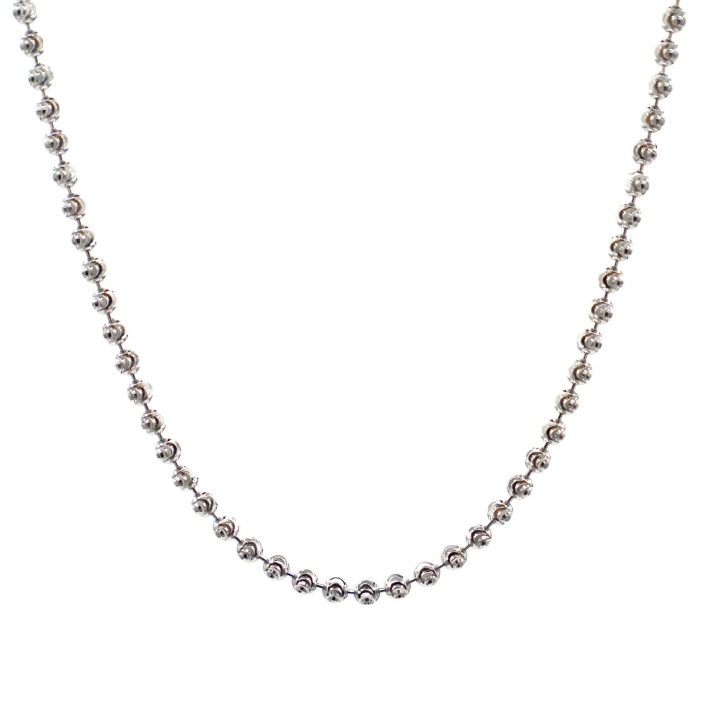 Moon Cut Ball Chain in Sterling Silver - 2mm