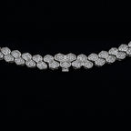 Diamond Pave Flat Snake Link Chain in White Gold-4mm