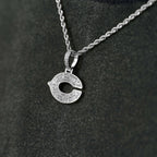 Chicago Bears Official NFL Micro Logo Pendant in White Gold