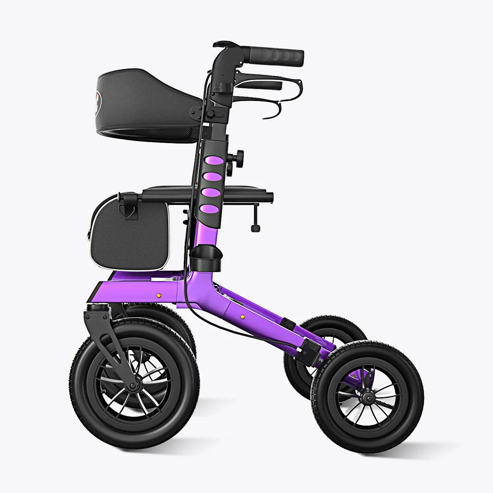 Z57 Outdoor Rollator Walker with 12" All Terrain Big Wheels