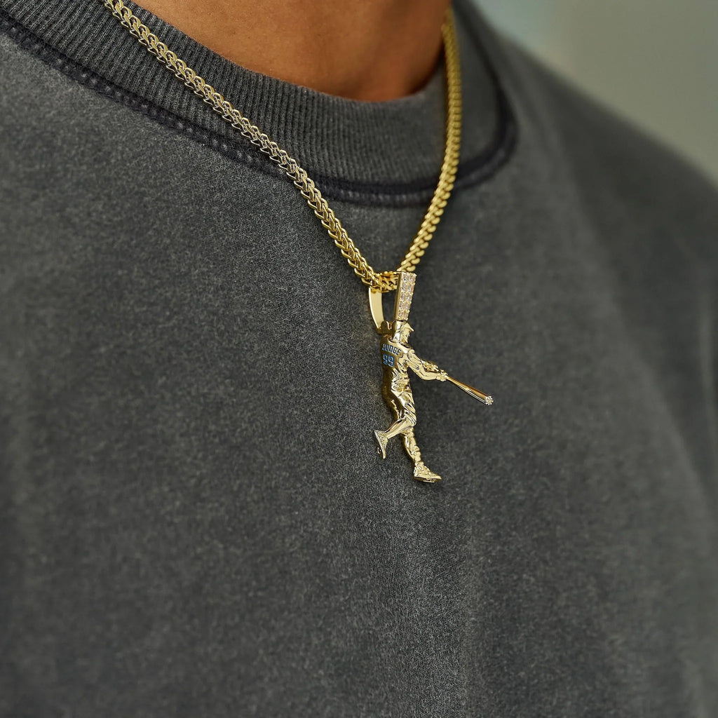 New York Yankees Judge Official MLBPA Polished Batting Pendant in Yellow Gold