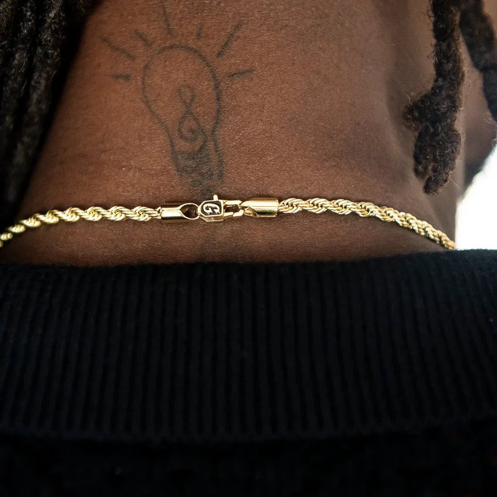 Rope Chain + Bracelet Bundle in Yellow Gold- 4mm