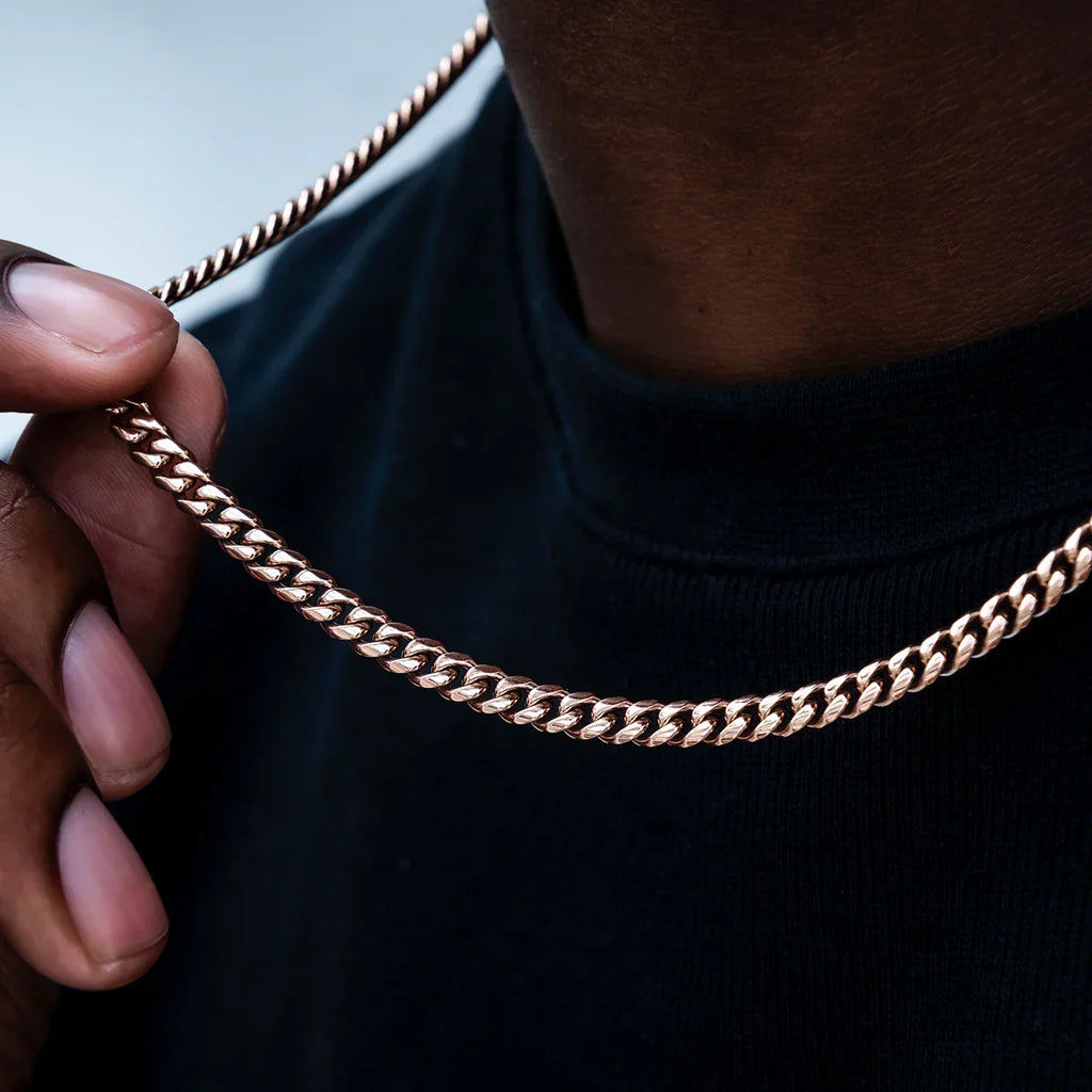 Miami Cuban Chain in Rose Gold- 5mm