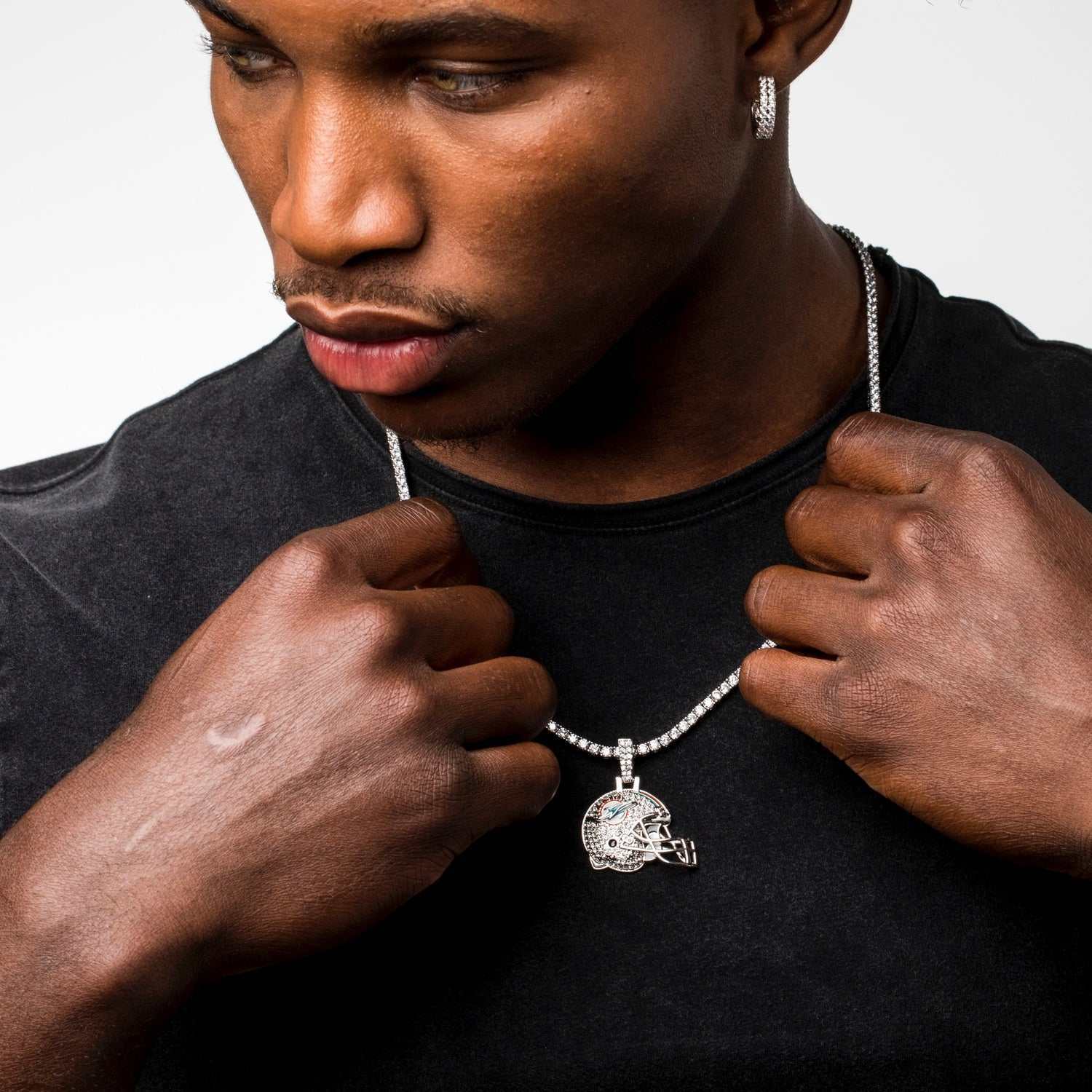 Miami Dolphins Official NFL Helmet Pendant