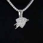 Oklahoma City Thunder OKC Official NBA Micro Logo Pendant in White Gold