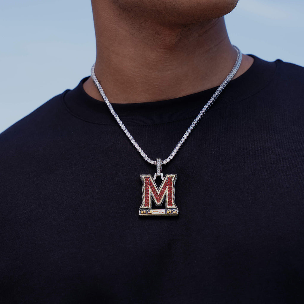 University of Maryland Official NCAA Logo Pendant in White Gold