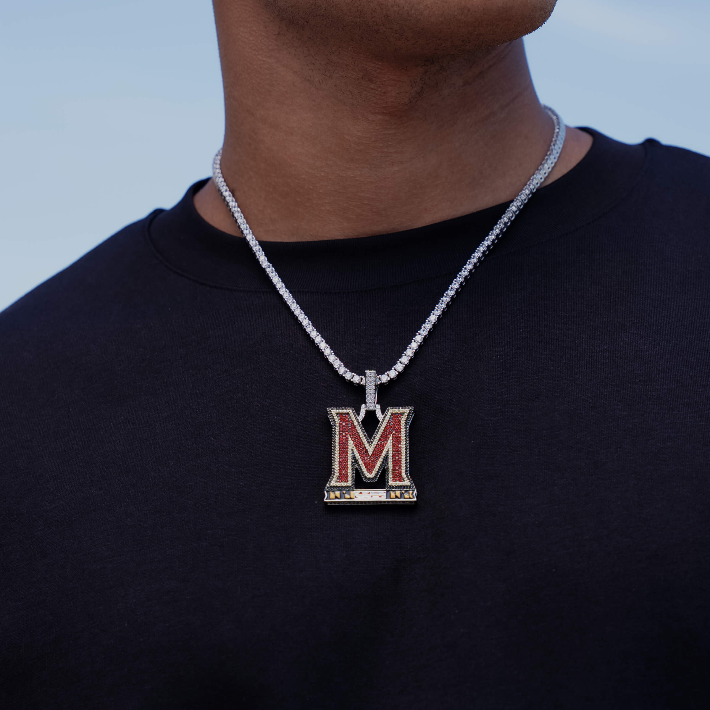 University of Maryland Official NCAA Logo Pendant in White Gold