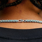 Iced Candy Rope Chain Necklace in White Gold