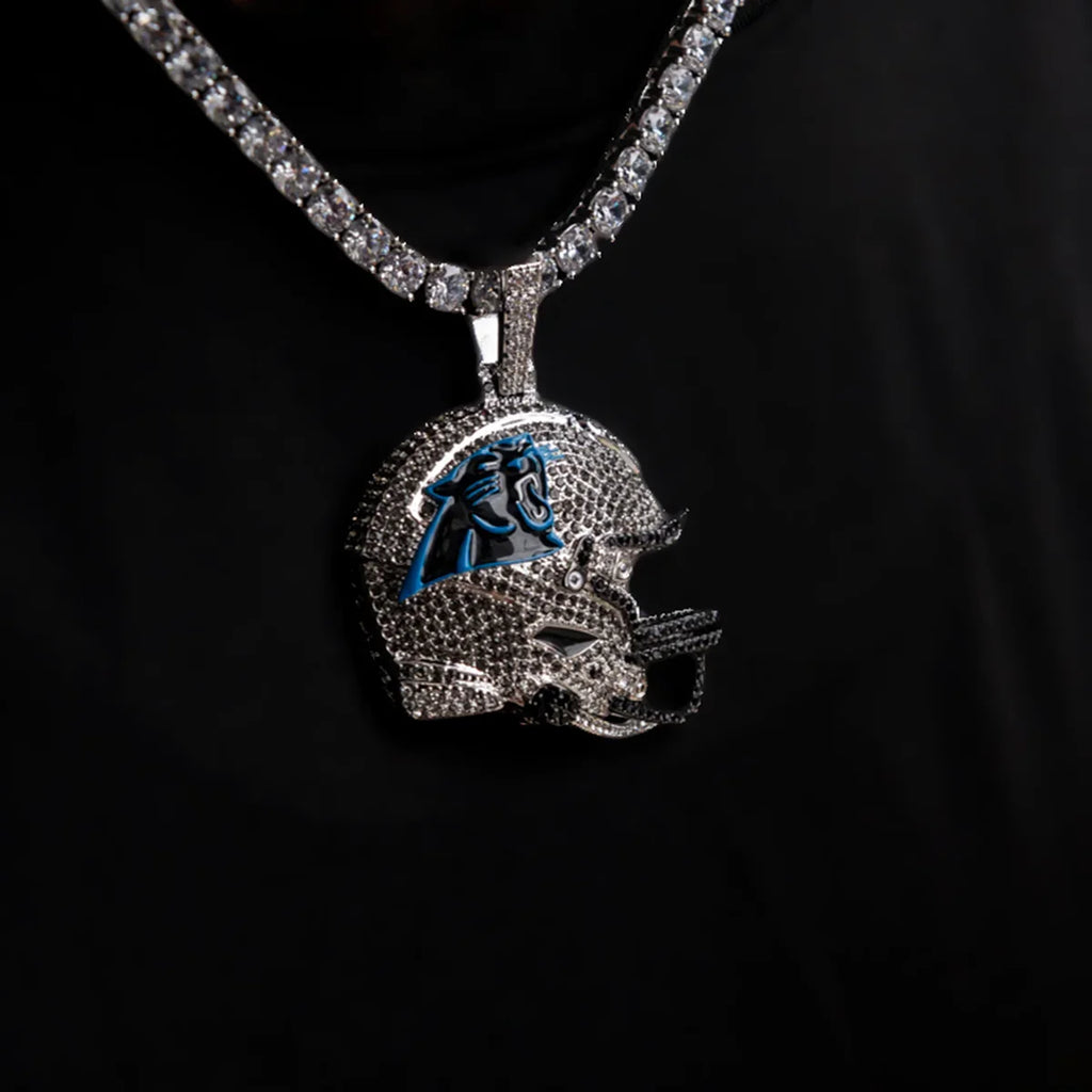 2025 Carolina Panthers Team Helmet Pendant - White Gold