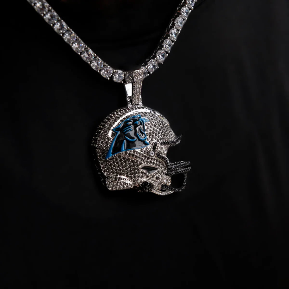 2025 Carolina Panthers Team Helmet Pendant - White Gold