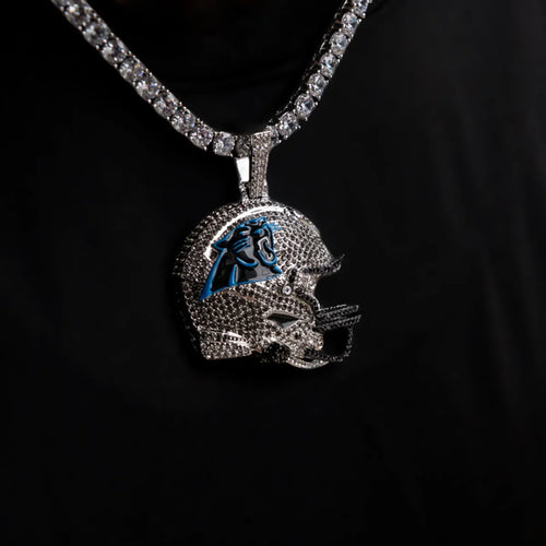 2025 Carolina Panthers Team Helmet Pendant - White Gold