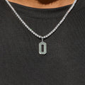 Micro Block Number Pendant in White Gold