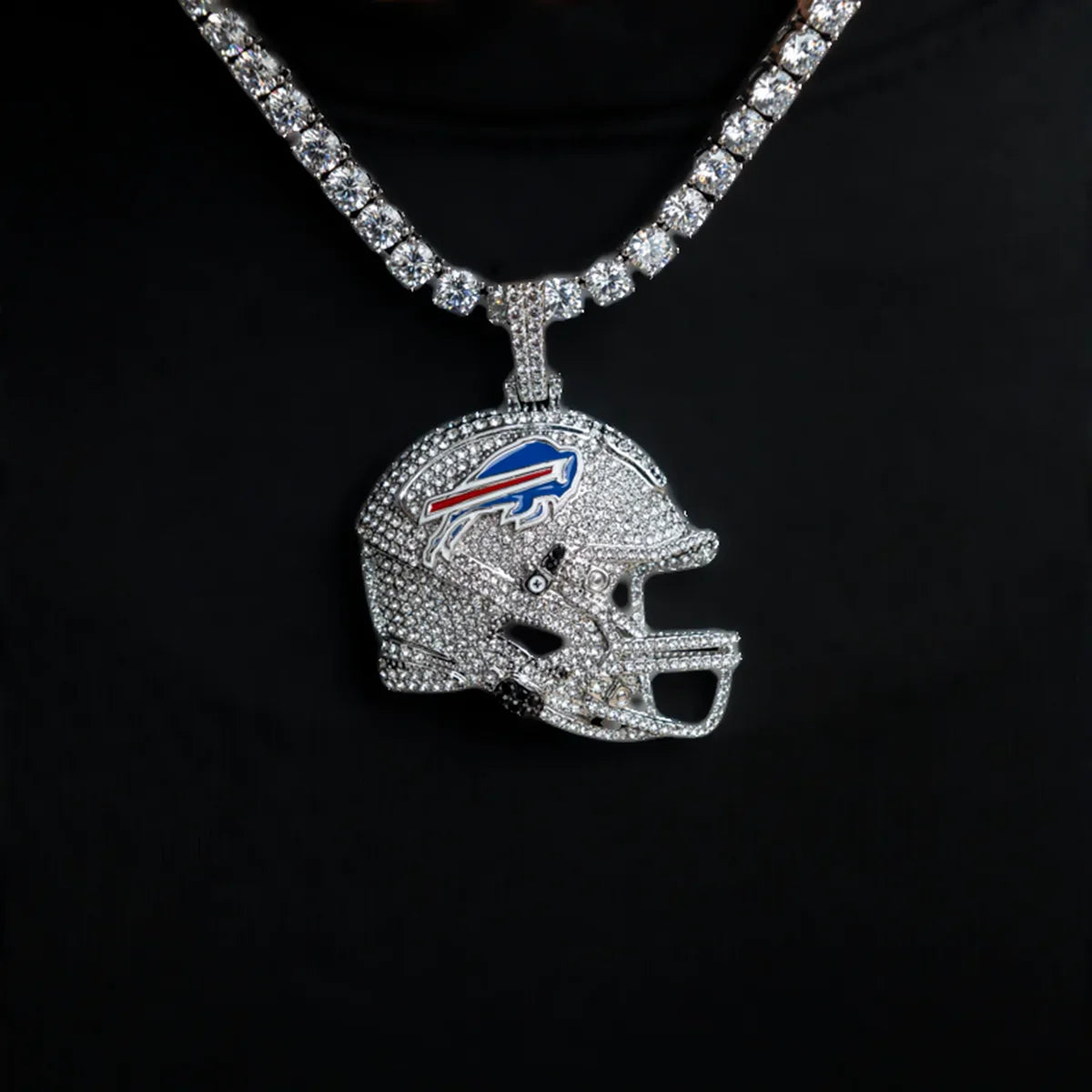 2025 Buffalo Bills Team Helmet Pendant - White Gold