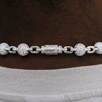 12MM Iced Ball Chain in White Gold