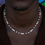 Multicolor Mixed Oval Cut Tennis Tonal Brown Stones Chain- 5mm