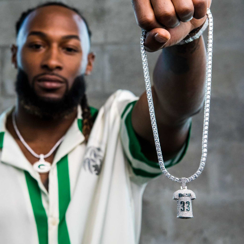 Green Bay Packers Aaron Jones Jersey Pendant