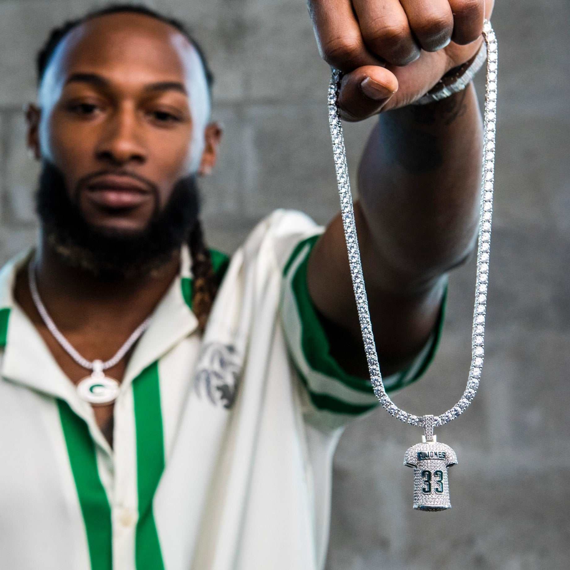 Green Bay Packers Aaron Jones Jersey Pendant