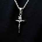 Crucifix Cross Pendant in White Gold