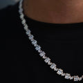 Diamond Square Cut Tennis Chain in White Gold