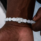 Clustered Tennis Bracelet in White Gold- 8.5mm