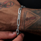 Paper Clip Bracelet in White Gold- 8mm