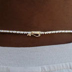 3 Prong Tennis Chain in Yellow Gold -2mm