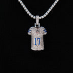 Dallas Cowboys Brandon Aubrey Jersey Pendant in White Gold