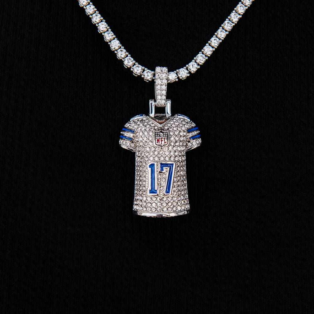 Dallas Cowboys Brandon Aubrey Jersey Pendant in White Gold