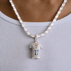 Buffalo Bills Josh Allen Official NFL Jersey #17 Pendant in White Gold