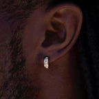 Baguette Hoop Earrings in Yellow Gold