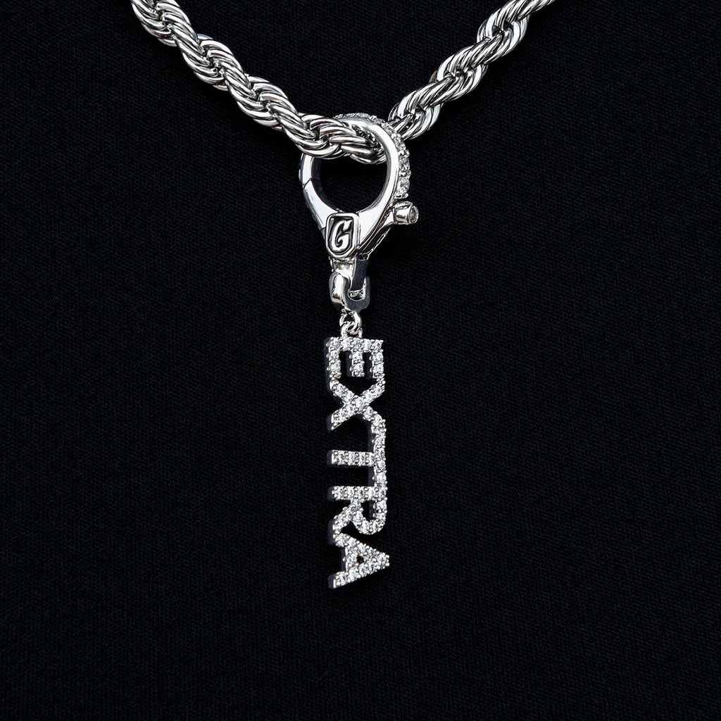 "Extra" Clip On Pendant in White Gold