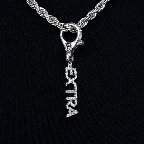 "Extra" Clip On Pendant in White Gold