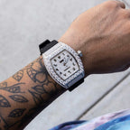 40MM Perennial Era® Watch Arabic- Fully Iced w/ Rubber Strap