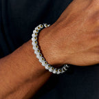 Canary Iced Multi Dimensional Bangle Bracelet in White Gold