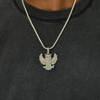 Iced Owl Pendant in Yellow Gold