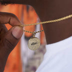 Compass Coin Pendant in Yellow Gold