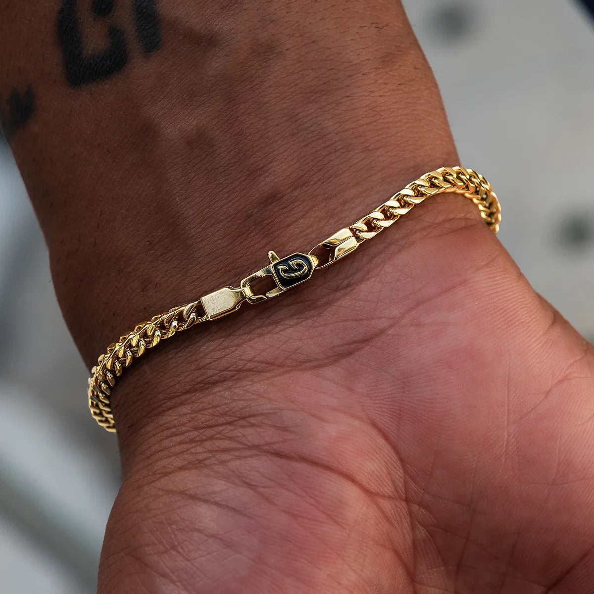 Franco Chain + Bracelet Bundle in Yellow Gold- 3mm