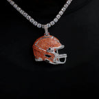 2025 Cleveland Browns Team Helmet Pendant - White Gold