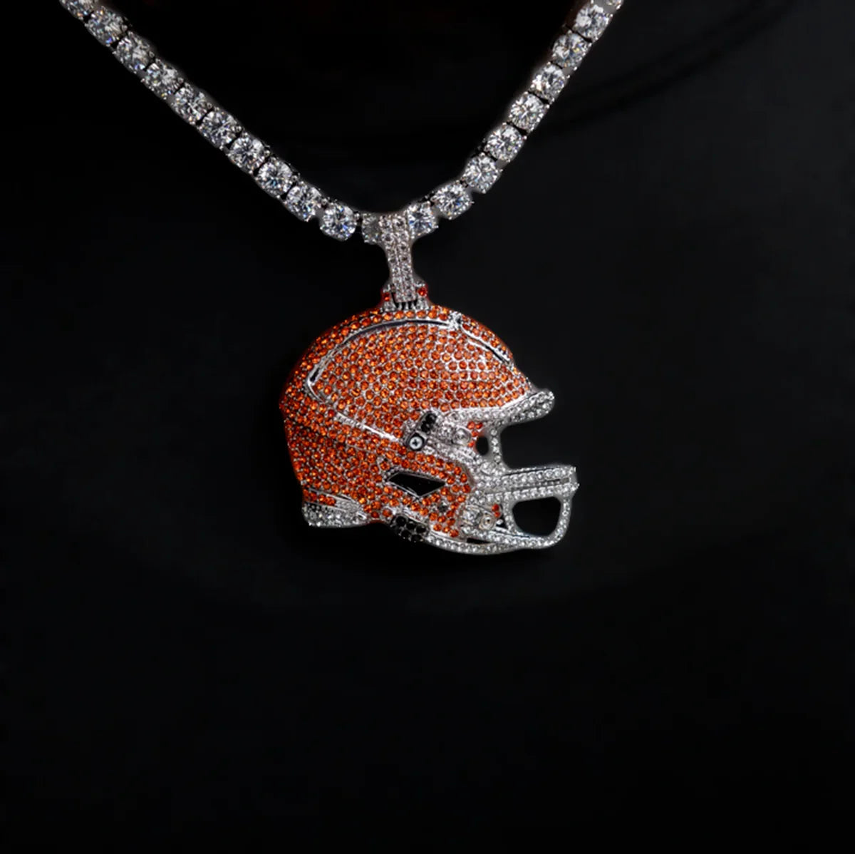 2025 Cleveland Browns Team Helmet Pendant - White Gold