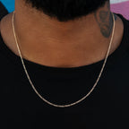 Figaro Chain in Rose Gold- 2mm