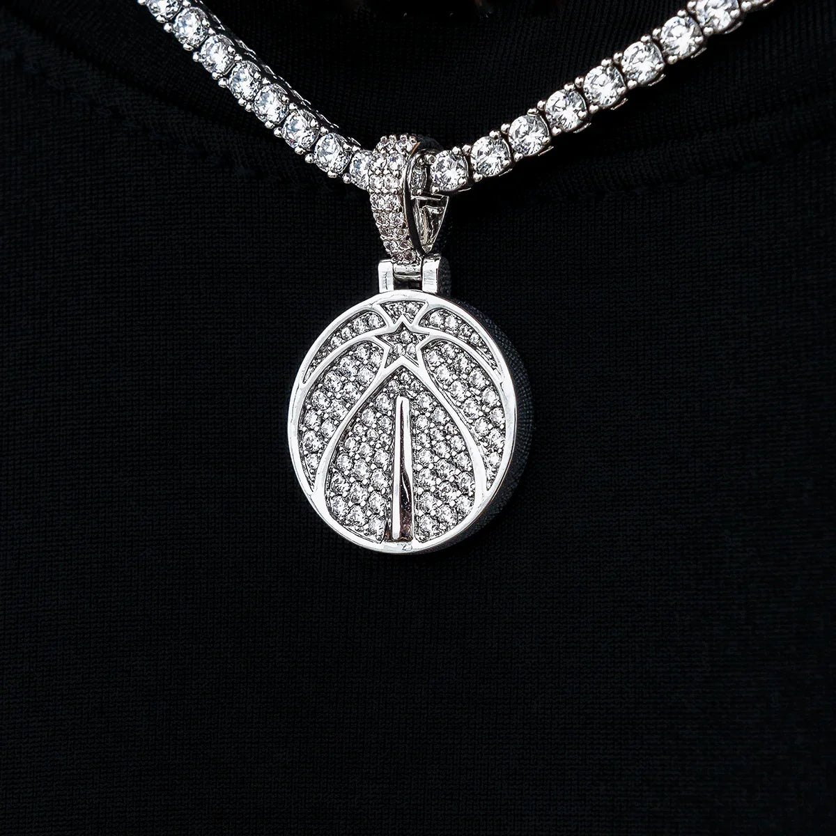 Washington Wizards Official NBA Micro Logo Pendant in White Gold