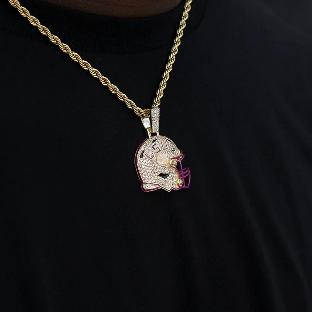 LSU Tigers Official NCAA Football Helmet Pendant