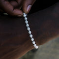 Iced Ball Bracelet in White Gold - 4mm