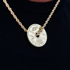 Weight Plate Pendant in Yellow Gold