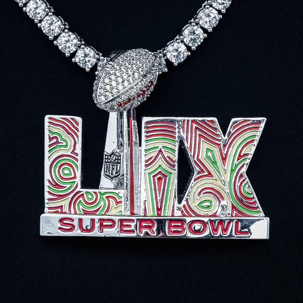 Super Bowl LIX Logo Pendant - White Gold